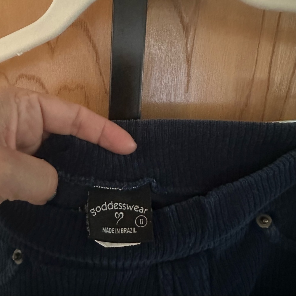 Goddess Navy Ribbed Pants size 4-6 - Picture 4 of 10